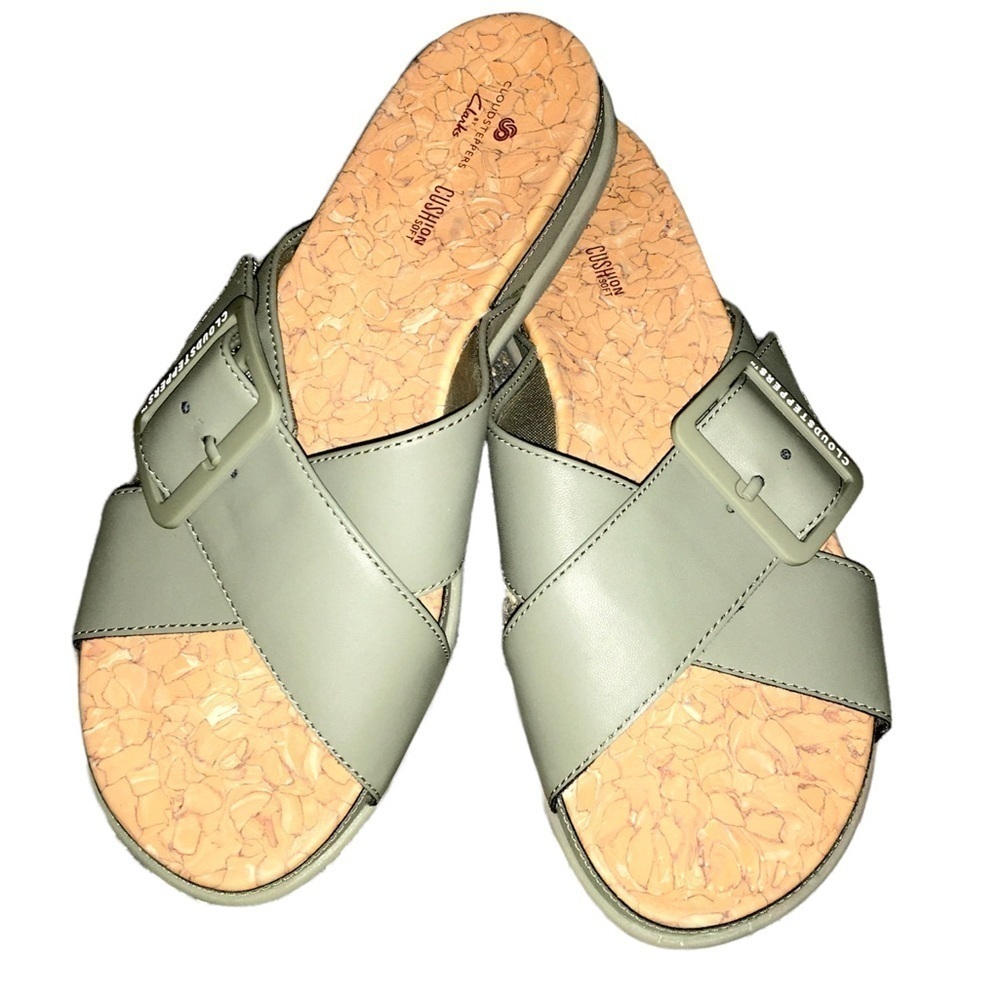 Clarks Cloudsteppers Cushion Soft Slides Sandals … - image 1